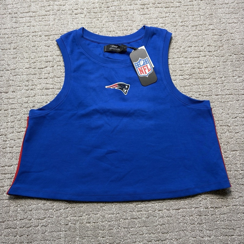 New England Patriots Womens Cropped Boxy Tank Large Navy NFL Pro Standard